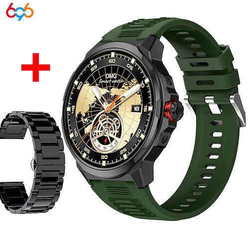 696 SK50 Smartwatch 1.93 Zoll Smartwatch Fitnessuhr Bluetooth Schrittzähler Anruferinnerung Schlaf-Tracker Kompatibel mit Android iOS Damen Herren Freisprechanlage Nachrichterinnerung IP 67 52mm Image