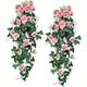 1 fiore artificiale appeso (3,3 piedi), fiore artificiale di resistenza all'ossidazione premium, vite di rose di simulazione, disposizione della vite con tocco reale, arredamento della camera,