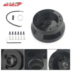 .5" Black 5/6 Hole Steering Wheel Hub Adapter for GM Chevy Flaming River