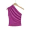 Sexy Irregular One Shoulder Tank Top Slim Folds Solid basic Y2K Hip Hop Streetwear Top Casual Hotsweet Summer Trend Women