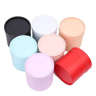 12x12cm Flower Box Round Cardboard Gift Boxes Wedding Party Rose Flower Packaging Decoration Valentine's Day Gifts Wrapping Box