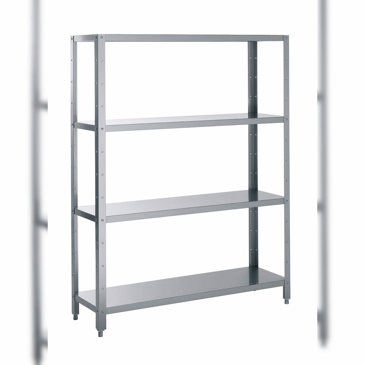 Edelstahl-Regal 4 glatte Abstellflächen 1200 x 480 x 2000 mm Image