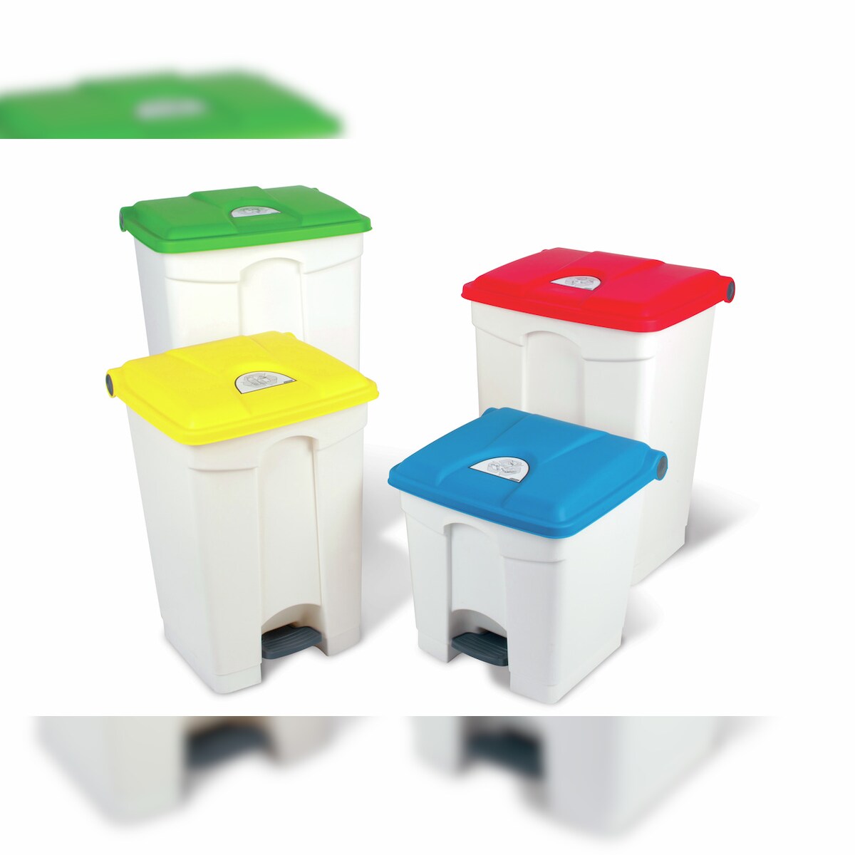 Treteimer 70 l rechteckig weiß / gelb 412 x 495 x 673 mm Image