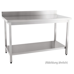 Arbeitstisch zur Selbstmontage mit Boden 100 mm Aufkantung 1400 x 700 x 850 mm Image