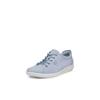 Schnürschuh ECCO "Ecco Soft 2.0", Damen, Gr. 41, blau (hellblau), Leder, sportlich, Schuhe, Freizeitschuh, Halbschuh, Schnürschuh mit dezenter Logo Prägung