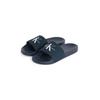 Badepantolette CALVIN KLEIN JEANS "SLIDE MONOGRAM", Herren, Gr. 42, blau (navy), Textil, klassisch, Schuhe, Sommerschuh, Schlappen, Poolslides, Strandschuh mit Logoschriftzug