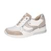 Keilsneaker WALDLÄUFER "H-CLARA", Damen, Gr. 4 (37), beige, weiß, silberfarben, Veloursleder, Nappaleder, sportlich, Schuhe, Schnürer, Halbschuh, Komfortschuh, mit herausnehmbarer Einlage