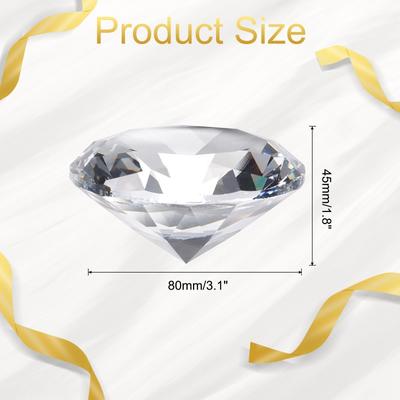 Clear Crystal Diamond Paperweight, 80mm Artificial Diamond Home Decor - 80mm(3.1")
