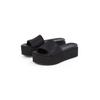 Pantolette CALVIN KLEIN JEANS "FLATFORM SANDAL SLIDE IN NYLON", Damen, Gr. 39, schwarz, Textil, klassisch, Schuhe, Poolslides, Sommerschuh, Strandschuh, Plateausohle, zum Schlupfen