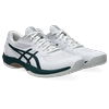 Tennisschuh ASICS "GAME FF", Gr. 46, weiß, saxon grün, Textil, Synthetik, sportlich, Schuhe, All-Court Schuhe für alle Untergründe