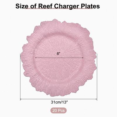 20pcs Reef Charger Plates Bulk, 13 Inch Plastic Floral Charger Plates