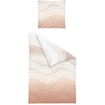 Bettwäsche BIERBAUM "4061", orange (peach), B/L: 155cm x 220cm, , Seersucker, B/L: 80cm x 80cm, Seersucker, Obermaterial: 100% Baumwolle, Bettwäsche, Bettwäsche, 100 % Baumwolle, pflegeleicht Image