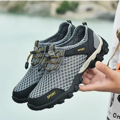 Men Casual Tennis Sneakers Summer Fashion Breathable Mesh Shoes Mens Non-Slip Hiking Shoes Sneaker for Men Climbing Trekking