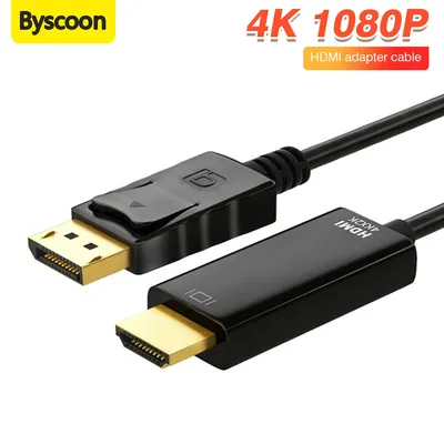 Byscoon Displayport zu HDMI-kompatiblem Kabel 4k/2k DP zu HD Adapter Display Port Video Audio für PC Image