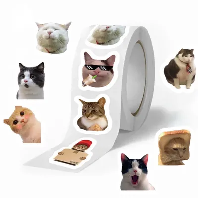 500 Stücke Lustige Katzen Meme Graffiti Aufkleber Ästhetik Dekorative Aufkleber Gepäck Sammelalbum Schreibwaren Kinder Aufkleber Spielzeug Geschenk Image
