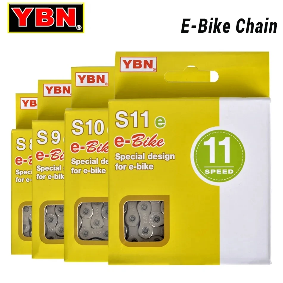 E-BIKE ybn 8-12 geschwindigkeit elektrische fahrrad hochfeste anti-rost kette für shimano sram variable geschwindigkeit system schwungrad fahrrad kette Image