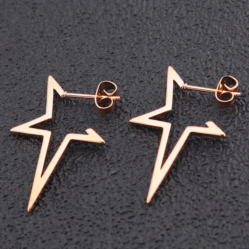 Punk Big Star Ohrringe Geometrische Mode fünfzackigen Stern Ohrringe für Frauen Minimalistischen Schmuck boucle d'oreille femme 2025
