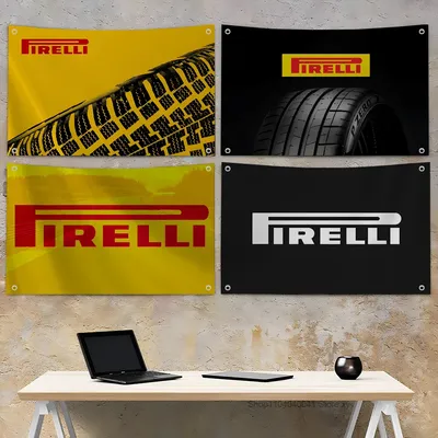 1PC Pirellis Reifen Flagge und Banner Vier Loch Flagge Polyester Outdoor Dekor Raumästhetik Image