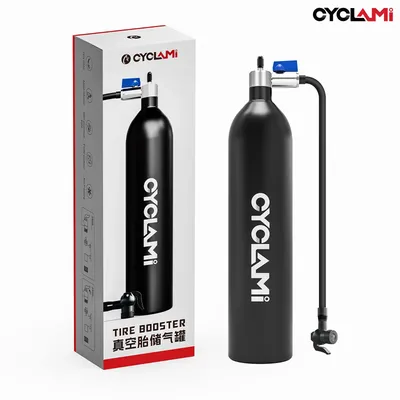 CYCLAMI 1.2L Aluminum Alloy MTB Road Inflator Tyre Air bottle Tire Booster With Valve Gas Cylinder For Bike Tubeless 29" Tire