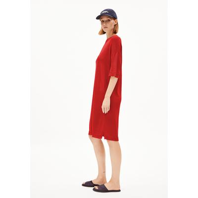 LINAA LINO - Frauen Relaxed Fit Strickkleid - rot (Größe: L) Image