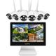 10CH 2K Super hd nvr con sistema di telecamere wireless da 3 mp, monitor lcd da 10,1'', 6