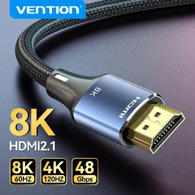 Vention HDMI-Compatible 2.1 Cable 8K/60Hz 4K/120Hz for Xiaomi Mi Box PS5 Dolby Vision 48Gbps HDMI-Compatible 8K HDMI 2.1 Cable