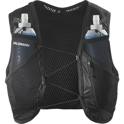 Trinkrucksack SALOMON "ACTIVE SKIN 4" Gr. L, schwarz, Rucksäcke, L, Polyamid, Rucksack / Laufweste inkl. Soft-Flask