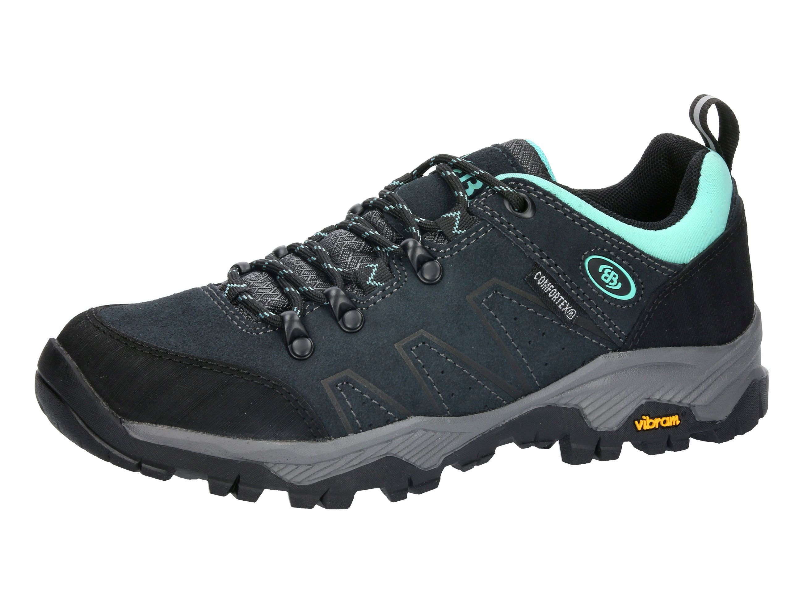 Wanderschuh BRÜTTING "Outdoorschuh Mount Princeton Low", Damen, Gr. 37, blau, Veloursleder, Schuhe Wanderschuh