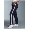 Jerseyhose TRIGEMA "TRIGEMA Jogginghose mit kontrastfarbigen Akzenten", Damen, Gr. XL, US-Größen, blau (navy), 50% Baumwolle, 50% Polyester, Basic, Hosen