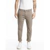 Chinohose REPLAY "ZEUMAR", Herren, Gr. 33, Länge 32, beige (sand), Web, Obermaterial: 91% Baumwolle, 6% Elastomultiester, 3% Elasthan, unifarben, casual, slim fit normal, Hosen, Slim Fit