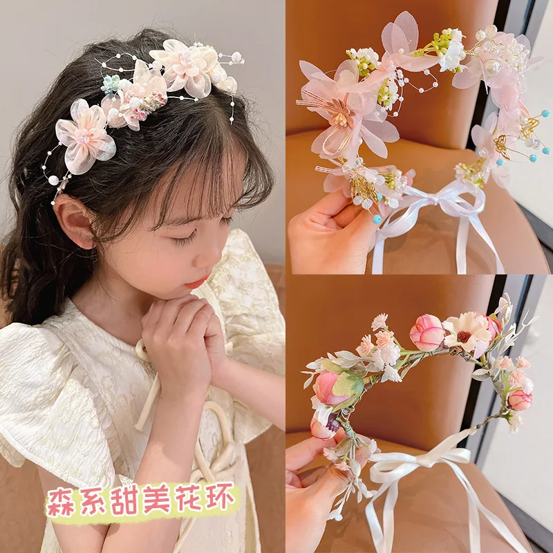 Kinder Krone Kopfbedeckung Prinzessin Kranz Super Fee Stirnband Mädchen Hochzeit Stirnband Mädchen Stirnband Haarschmuck Haarnadel Image