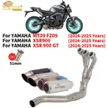 Slip On Per YAMAHA MT09 MT 09 FZ09 FZ 09 XSR900 XSR 900 GT 2024 2025 Sistema Di Scarico Moto Tubo di Collegamento Anteriore Con Silenziatore