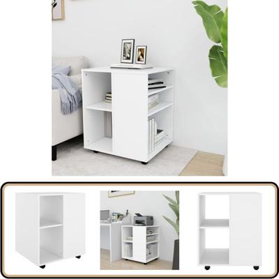 Vidaxl - Rollschrank Weiß 60x53x72 cm Holzwerkstoff - Rollschrank - Weißer Schrank Image