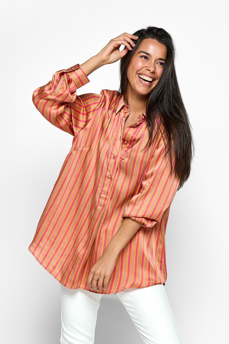 Caroline Tensen California Print Bluse Rosa / Orange Image