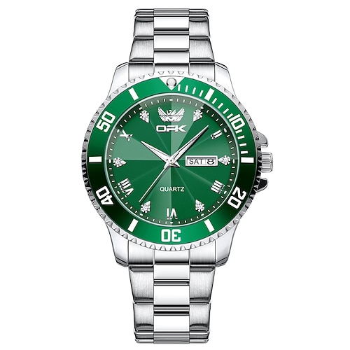 OPK Marke Herren Uhren Einfache Lässige Original Quarz Uhr Wasserdichte Edelstahl Leuchtende Doppelkalenderanzeige Original Uhr 8171 Image