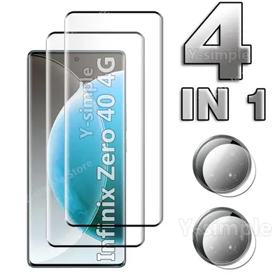 4in1 3D Glass For Infinix Zero 40 4G Screen Protector HD Film Curved Tempered Glass For Infinix Zero