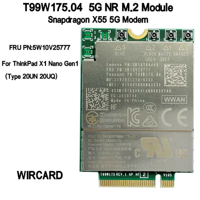 WIRCARD T99W175 T99W175.04 5G NR M.2 5G Card FRU 5W10V25777 X55 5G Modem For ThinkPad X1 Nano Gen1