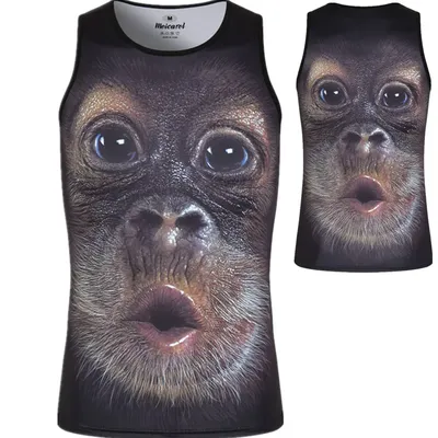 3D Three-dimensional Double-sided Animal Funny Monkey Basketball Football Training Fitness Clothes