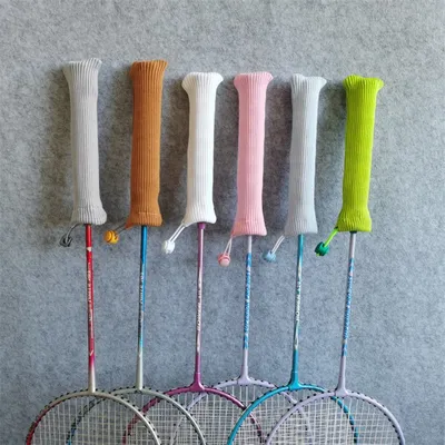 Non Slip Badminton Racket Protector Drawstring Elastic Racket Handle Cover Protectors Colorful