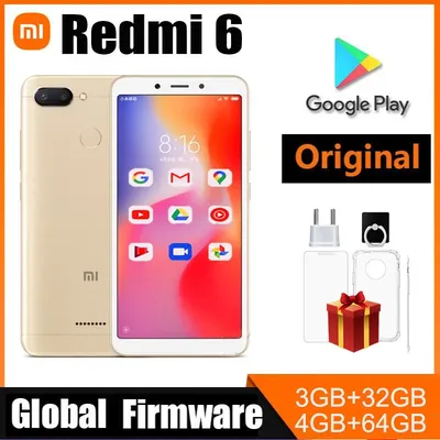 Global firmware Xiaomi Redmi 6 Smartphone 4G 64G 5.45 "MediaTek Helio P22 Android 8.1Posterior