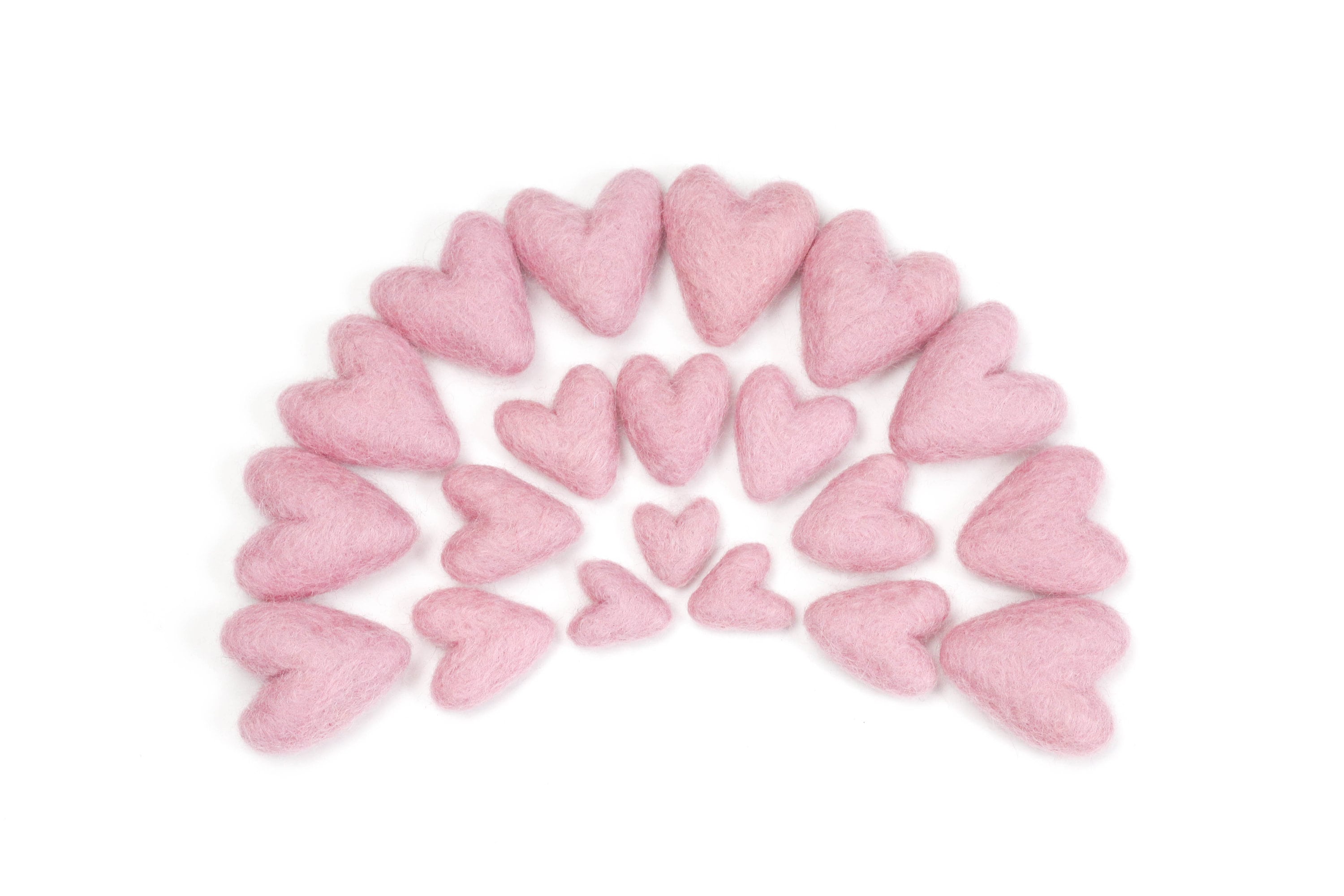 Cuori in feltro rosa pastello / Riempitivi per ciotole / Mini cuori di lana / Cuori di San Valentino / Regalo di San Valentino / Decorazioni di San Va