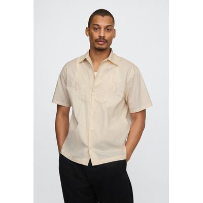 Gap Mens Beige Eyelet Poplin Shirt - Beige