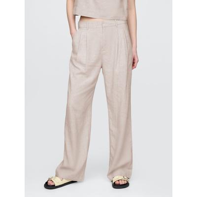 Gap Beige Wide Leg Heavyweight Linen-Blend High Waisted Wide Trousers