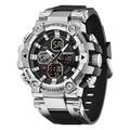 SANDA – Montre digitale homme avec grand cadran, sport extérieur, lumineuse, alarme, calendrier, chronographe