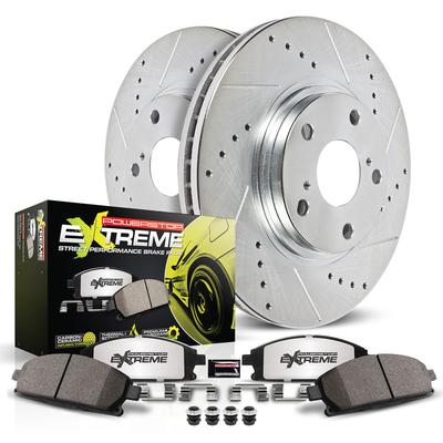 Powerstop Brake Disc & Pad Kit Z26 Street Warrior Carbon-Fiber Ceramic Series, Front, 3-year / 36000-mile limited warranty K5118-26