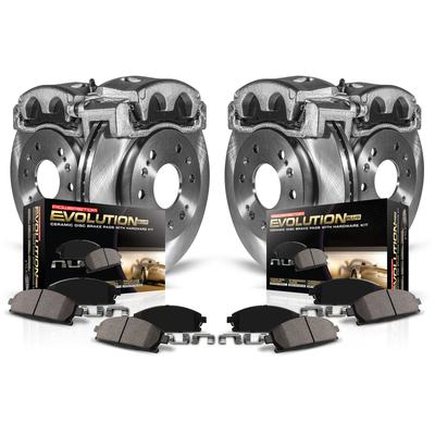 Powerstop Brake Disc & Caliper Kit Natural Loaded (Caliper, Hardware Pads) Z17 OE Replacement, Front Rear, KCOE5514