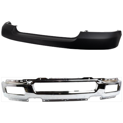 Replacement Bumper Steel Chrome, Front, 1-year unlimited-mileage warranty KIT-071824-C799