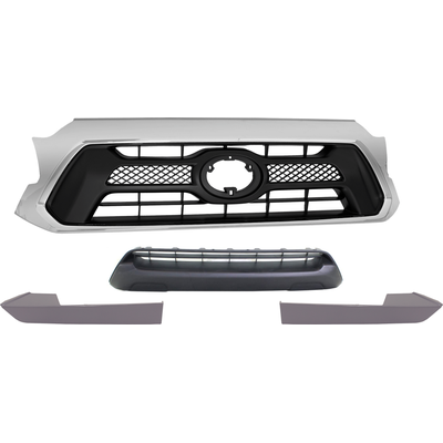 Replacement Grille Assembly Plastic Chrome Shell with Painted Black Insert Grille, 1-year unlimited-mileage warranty KIT-072924-C2242