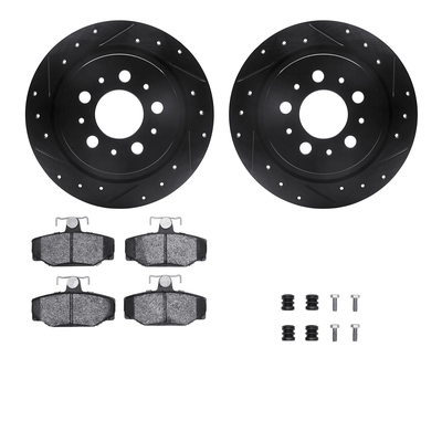 R1 Concepts Brake Disc & Pad Kit eLINE Black Rotors with Optimum OEp Pads Series, Rear, 1 Year Limited Warranty WHUH1-27026