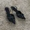 Fashion Black Leather Women Pumps Elegant Pointed Toe Office Work Ladies High Heeled Shoes 2025 Spring Dress Slingbacks Footwear